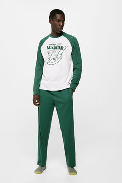 Springfield Pijama larga algodón pancake verde