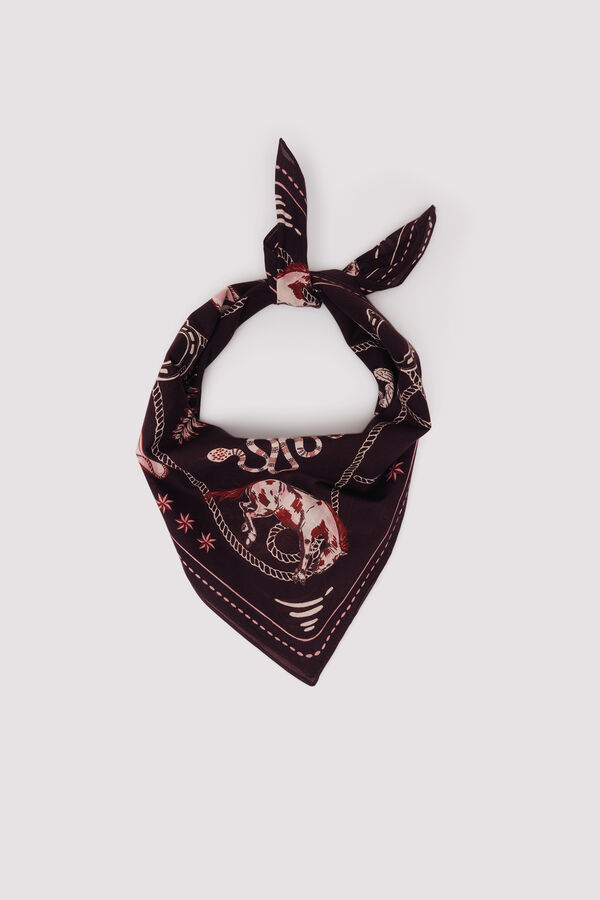 Springfield Pa&ntilde;uelo bandana de caballo vaquero caf&eacute;