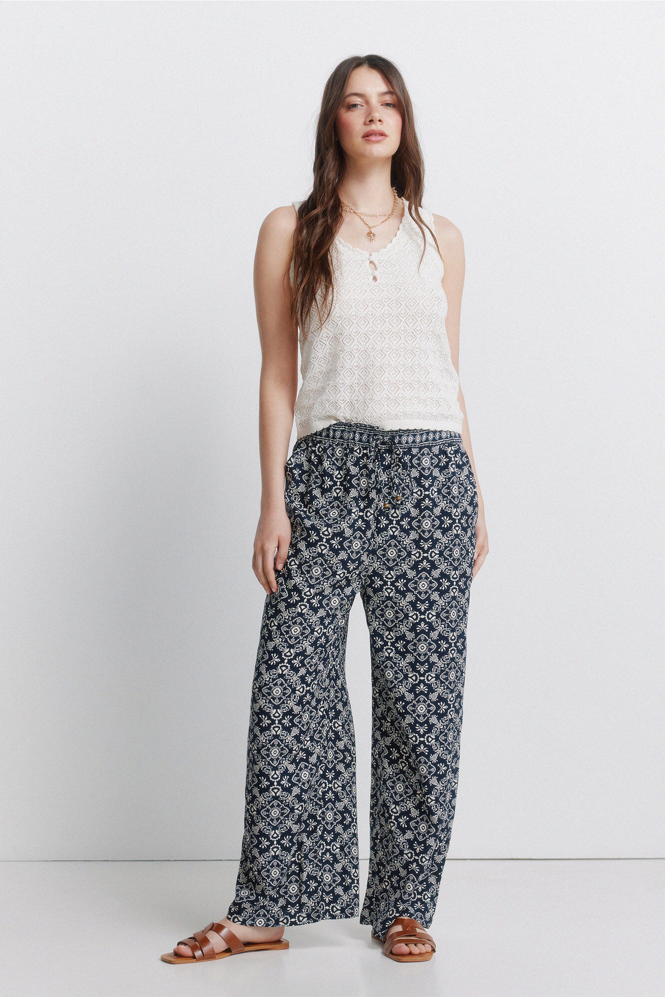 Springfield Pantal&oacute;n fluido estampado