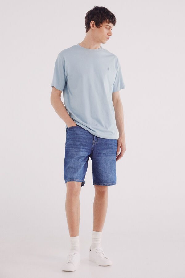 Springfield Camiseta básica cuello redondo azul