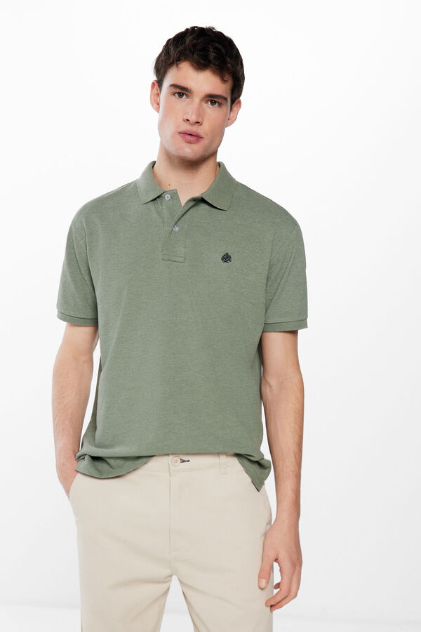 Springfield Polo piqué tejido fantasía verde