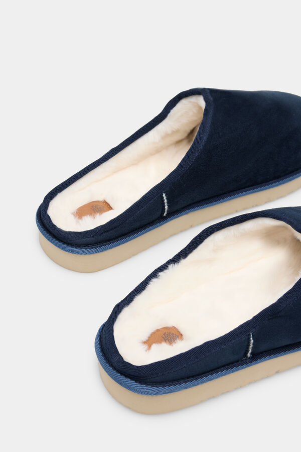 Springfield Zapatilla de casa cinta bicolor azulado