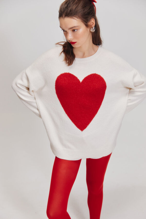 Springfield Suéter corazón intarsia estampado