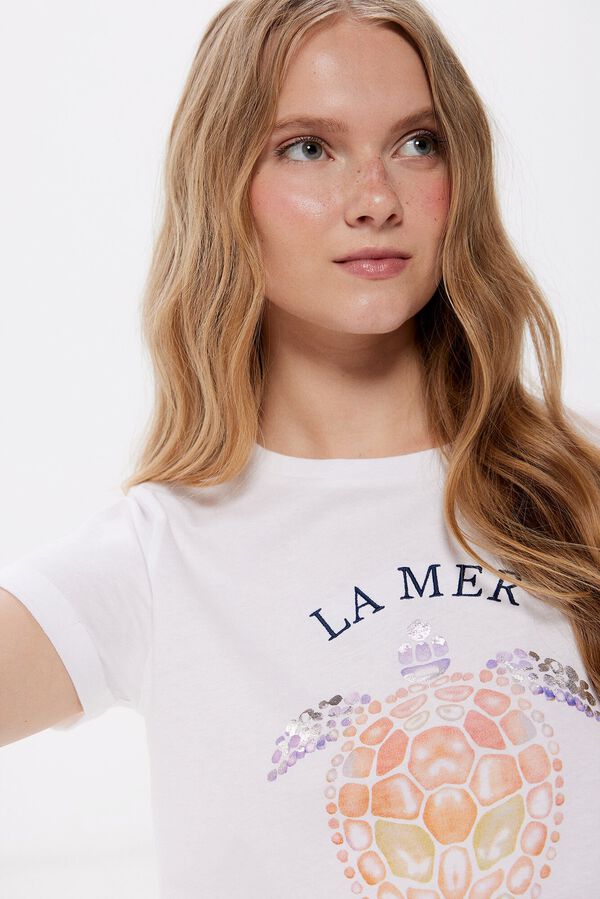 Springfield Playera Gráfica Marina beige
