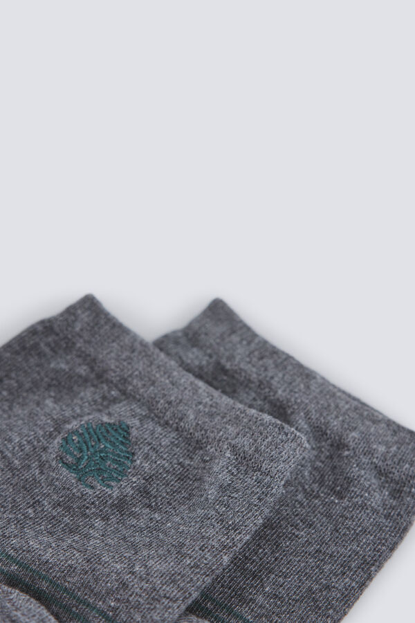 Springfield Calcet&iacute;n tobillero logo Springfield gris