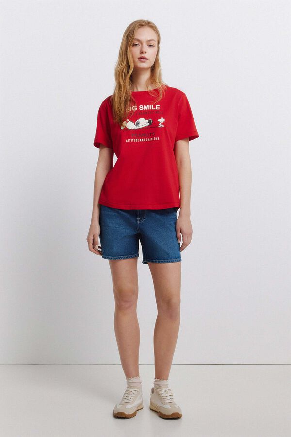 Springfield Playera de manga corta Snoopy rojo