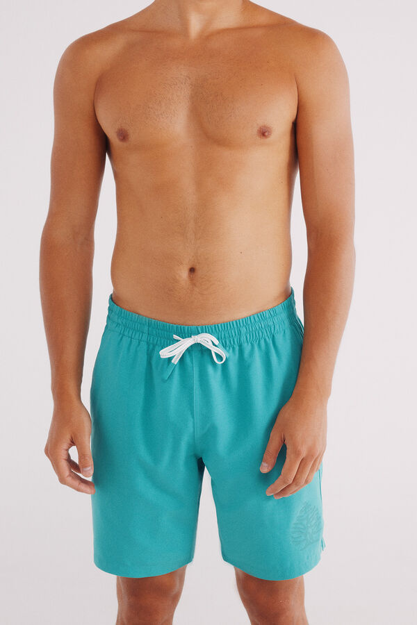 Springfield Bañador liso logo Springfield verde