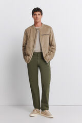 Springfield Pantal&oacute;n chino microestampado slim fit kaki