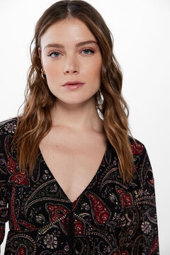 Springfield Vestido estampado corto picos negro