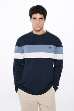 Springfield Playera manga larga cortes azul