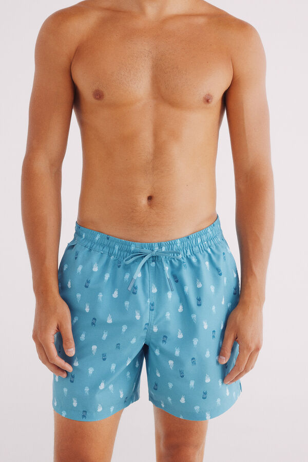 Springfield Bañador estampado medusas azul