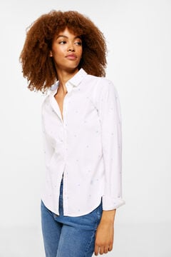 Springfield Camisa Oxford algodón estampado fondo blanco