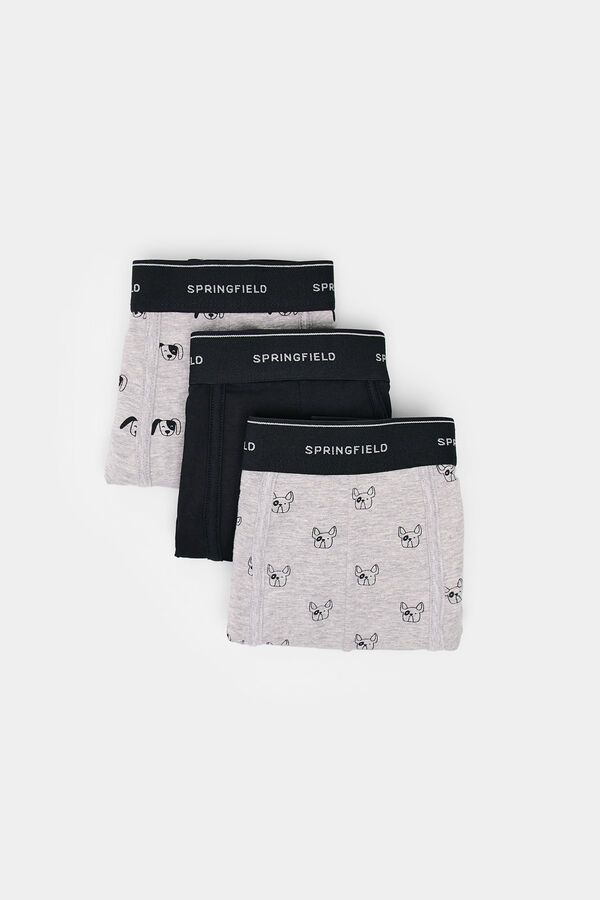 Springfield Pack 3 bóxeres perros gris