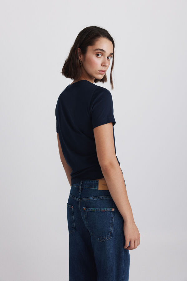 Springfield Playera b&aacute;sica de algod&oacute;n lisa negro
