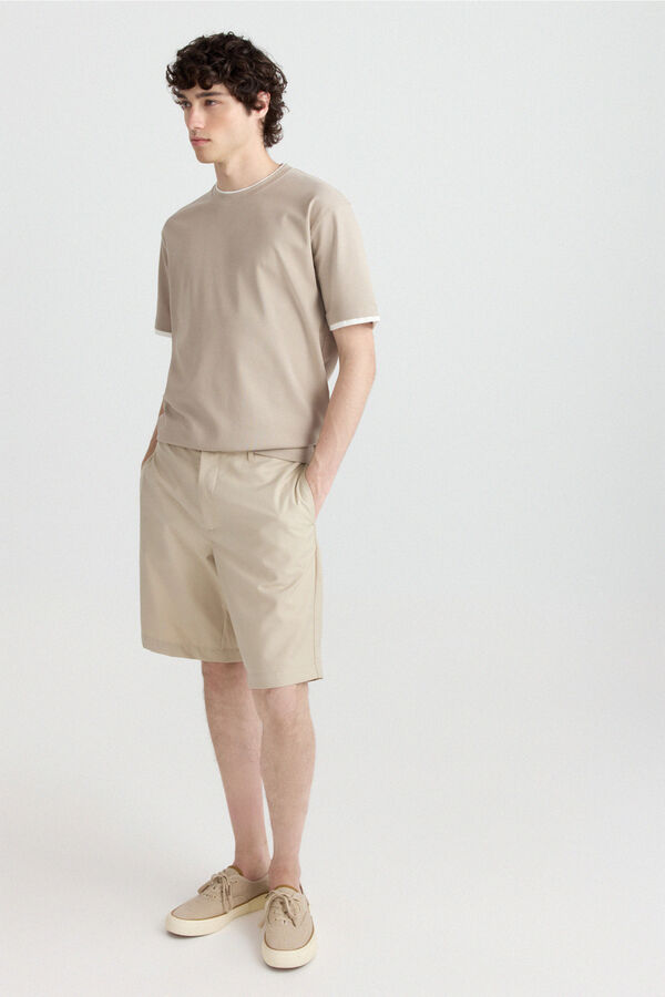 Springfield Playera doble interlock caf&eacute;