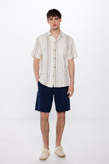 Springfield Bermuda lino cargo comfort fit azul