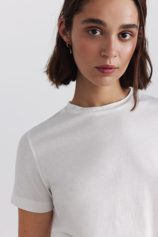 Springfield Playera b&aacute;sica de algod&oacute;n lisa natural