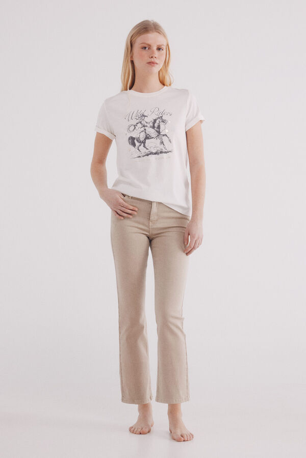 Springfield Playera gráfica beige