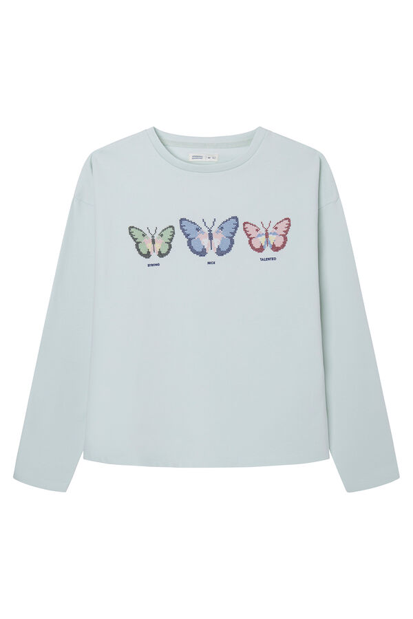 Springfield Sudadera Mariposas Bordadas azul