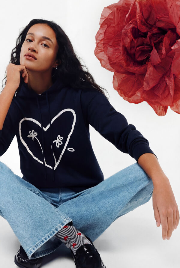 Springfield Sudadera dos flores negro