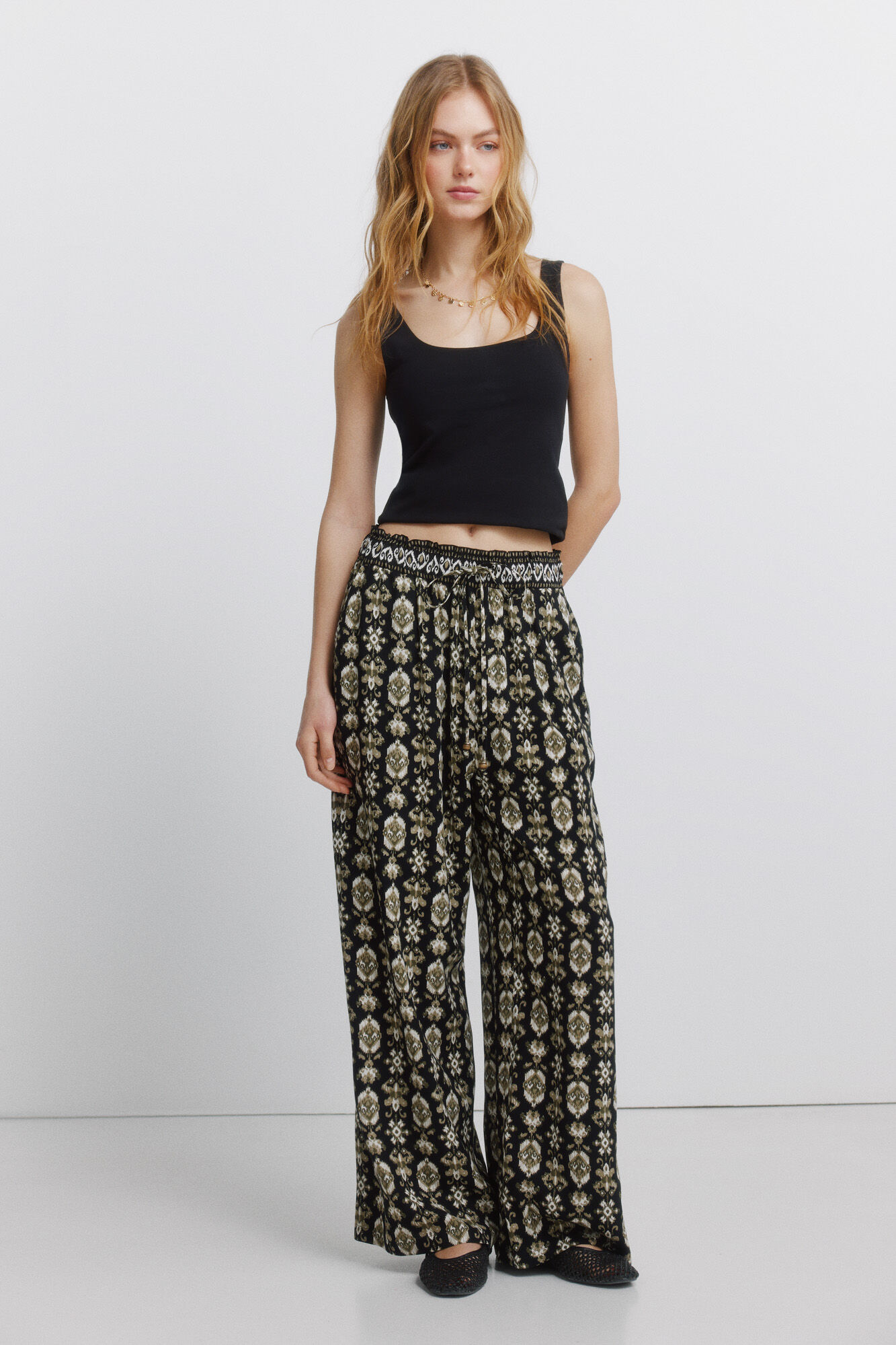 Springfield Pantal&oacute;n estampado r&uacute;stico con cord&oacute;n