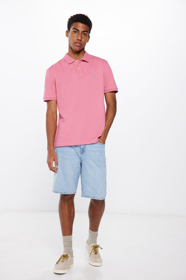 Springfield Polo piqué básico regular fit rosa