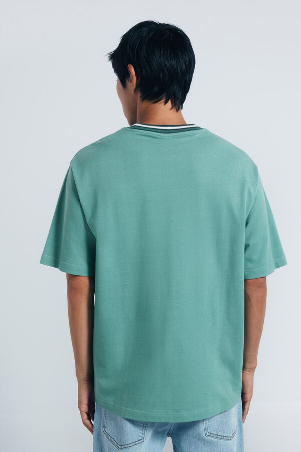 Springfield Playera con ribete de piqué verde