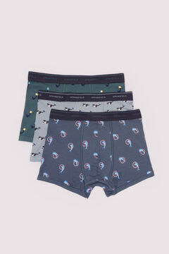 Springfield Pack 3 bóxers animales marinos azul