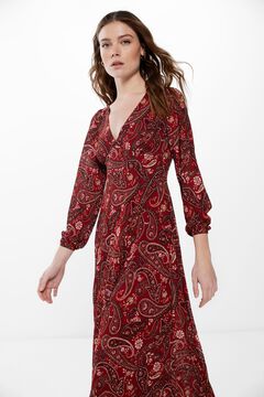 Springfield Vestido midi estampado paisley rojo