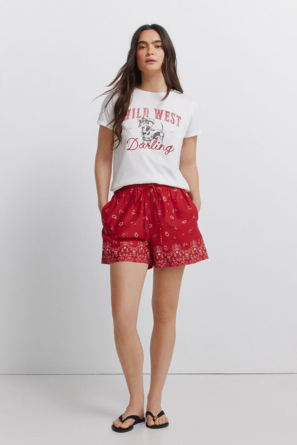 Springfield Playera de manga corta de algod&oacute;n "cowgirl" blanco