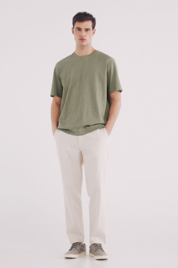 Springfield Playera algodón slub kaki