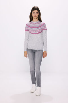 Springfield Suéter cenefas jacquard violeta gris