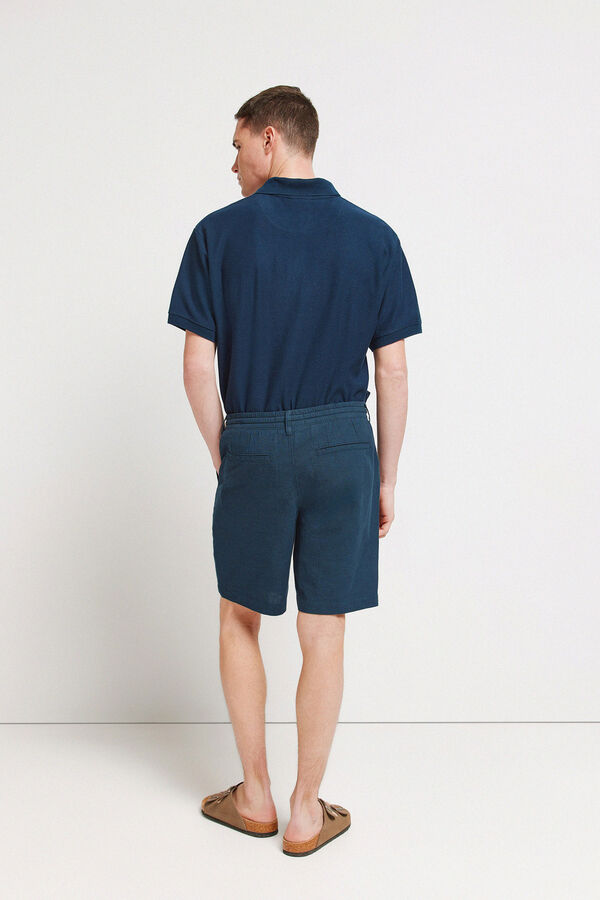 Springfield Bermudas slim fit c&oacute;modas de lino azul