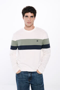 Springfield Playera manga larga cortes marfil