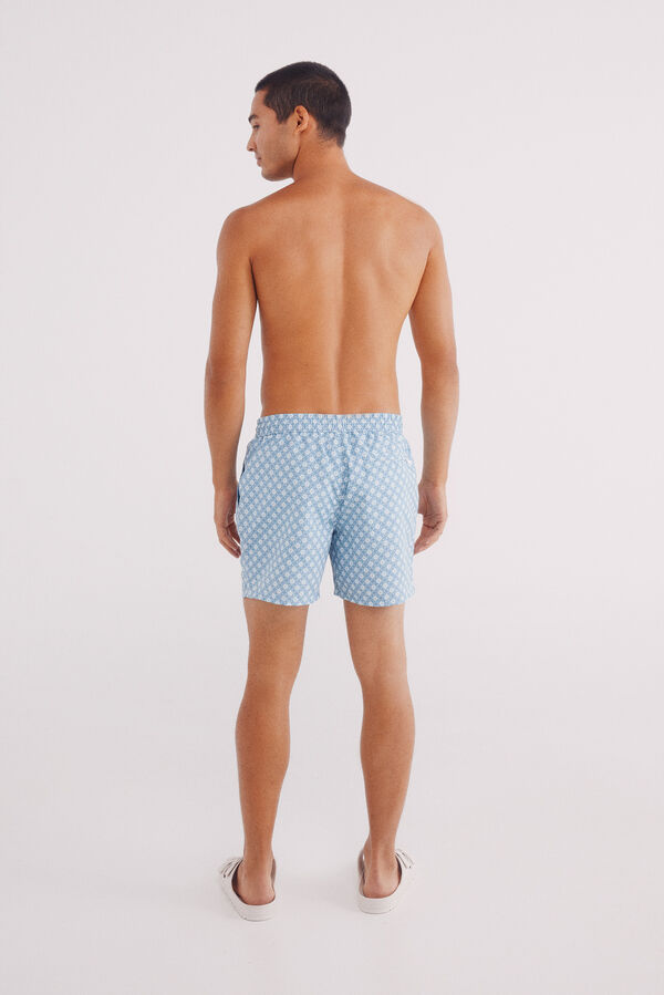 Springfield Bañador estampamo mosaico bolsillo cremallera estampado