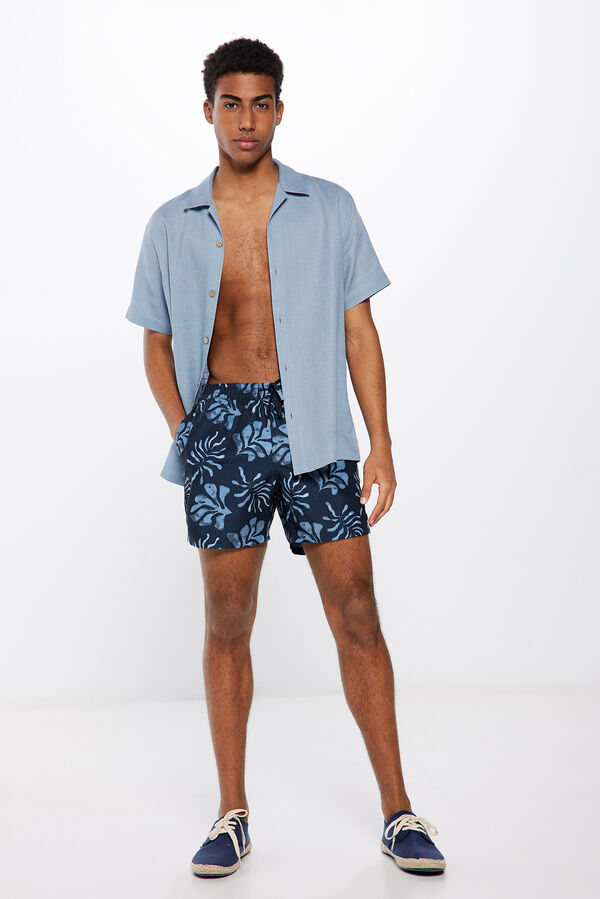 Springfield Bañador estampado hojas marino