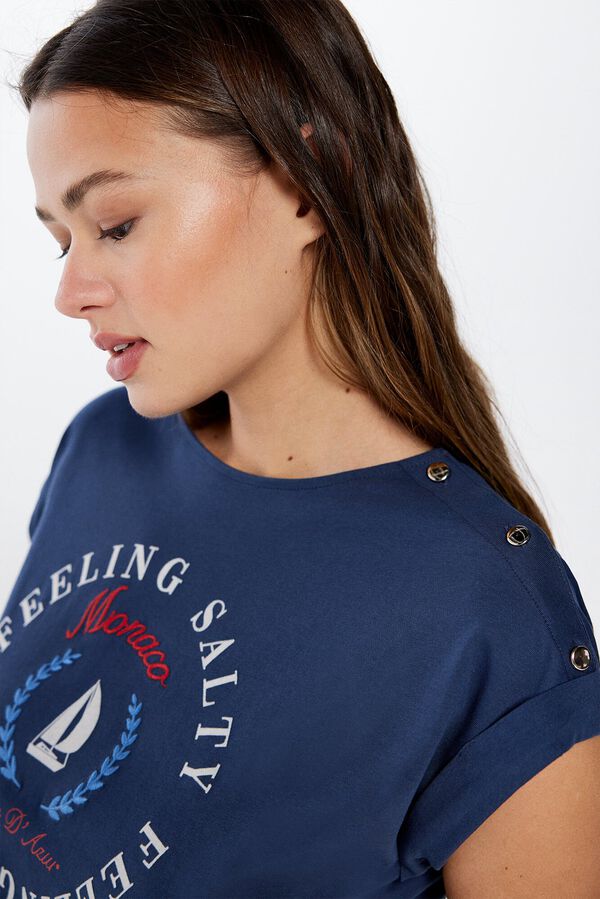 Springfield Playera Gráfica Marinera azulado