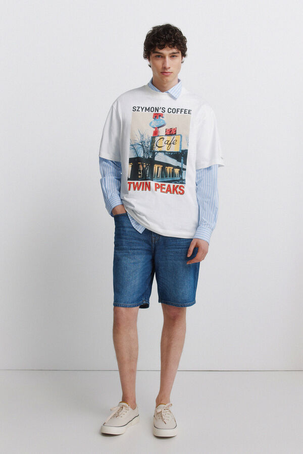 Springfield Playera Twin Peaks blanco