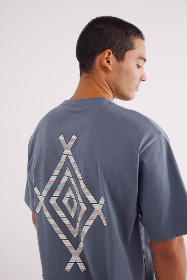 Springfield Playera bordado étnico azul