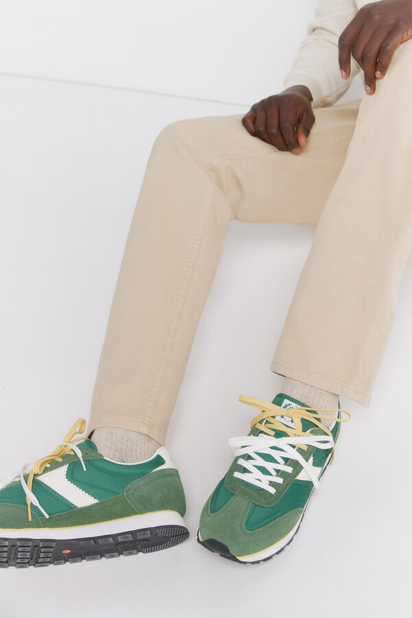 Springfield Zapatilla piel casual verde