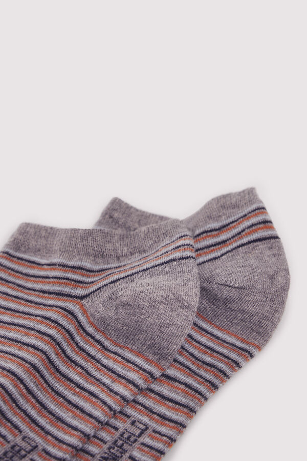 Springfield Calcetín tobillero micro rayas gris