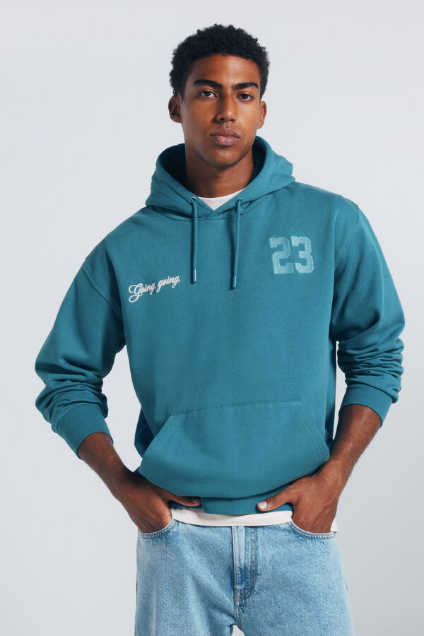 Springfield Sudadera con capucha y estampado de béisbol azul