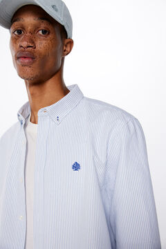 Springfield Camisa polera oxford rayas azul