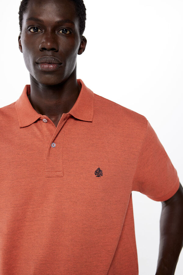 Springfield Polo piqué tejido fantasía naranja