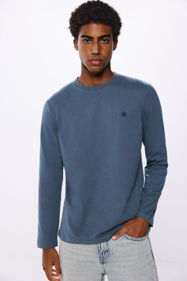 Springfield Playera manga larga peach azul