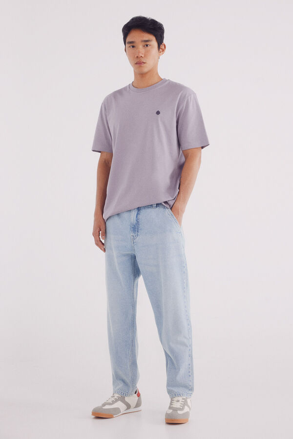 Springfield Playera básica cuello redondo morado/lila