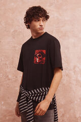 Springfield Playera con guitarra mexicana de calavera negro
