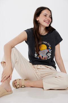 Springfield Playera gráfico étnico gris