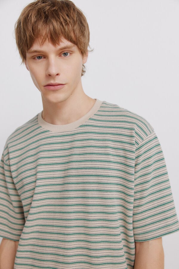 Springfield Playera de pique a rayas" caf&eacute;