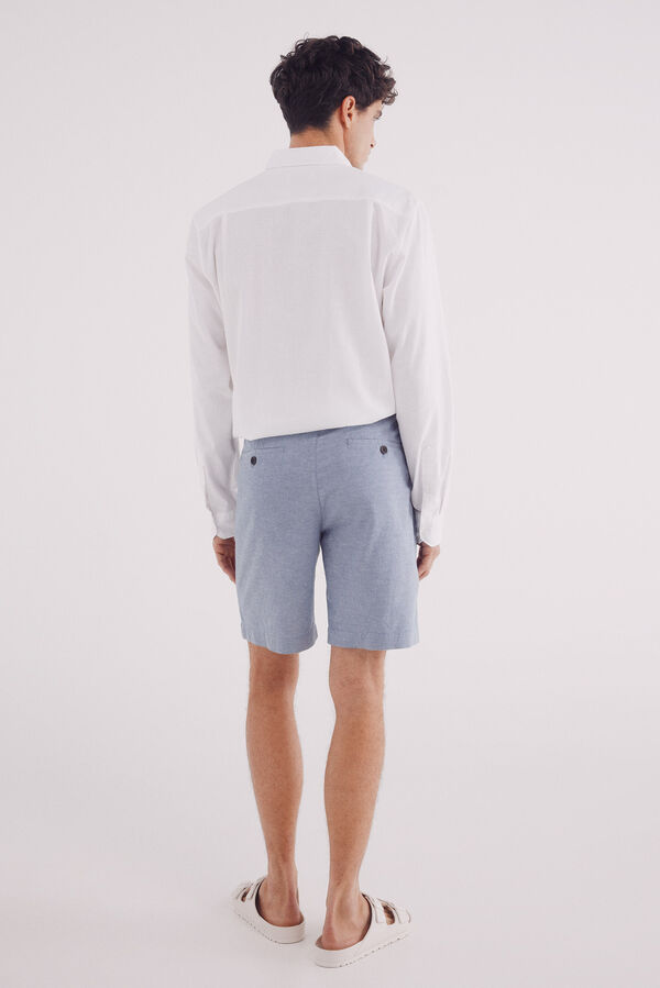Springfield Bermuda lino slim fit azul